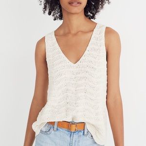 Madewell crochet v-neck sweater top medium